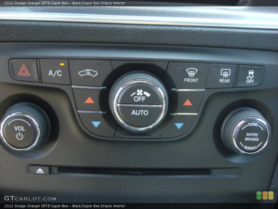 Black/Super Bee Stripes Interior Controls for the 2012 Dodge Charger SRT8 Super Bee #64701225