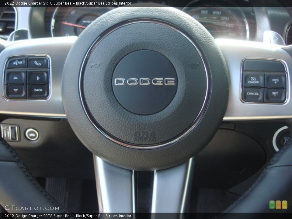 Black/Super Bee Stripes Interior Controls for the 2012 Dodge Charger SRT8 Super Bee #64701240