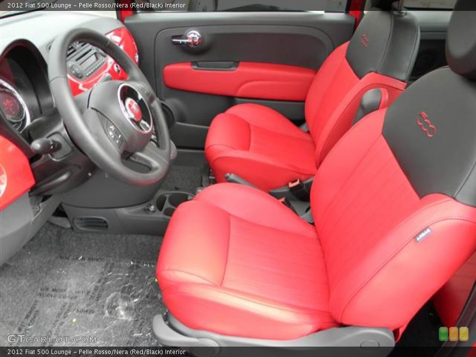 Pelle Rosso/Nera (Red/Black) Interior Photo for the 2012 Fiat 500 Lounge #64704993