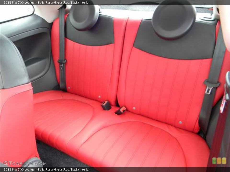 Pelle Rosso/Nera (Red/Black) Interior Rear Seat for the 2012 Fiat 500 Lounge #64705008