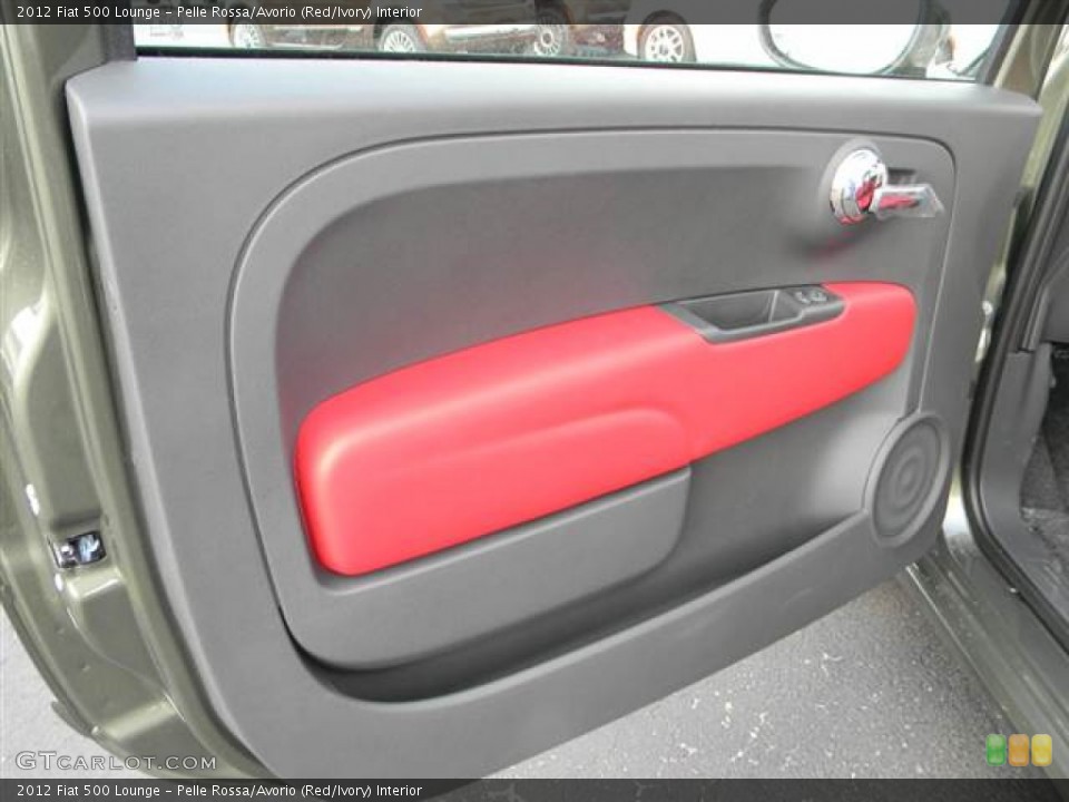 Pelle Rossa/Avorio (Red/Ivory) Interior Door Panel for the 2012 Fiat 500 Lounge #64705098