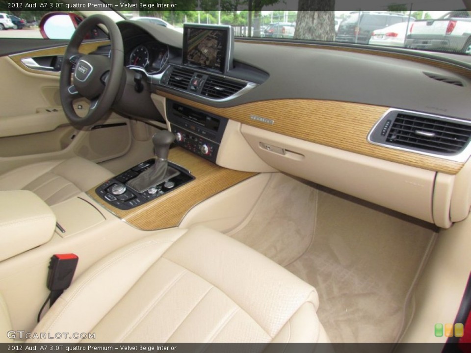 Velvet Beige Interior Dashboard for the 2012 Audi A7 3.0T quattro Premium #64726002