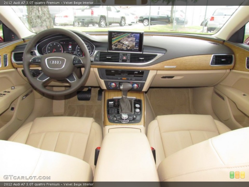 Velvet Beige Interior Dashboard for the 2012 Audi A7 3.0T quattro Premium #64726035