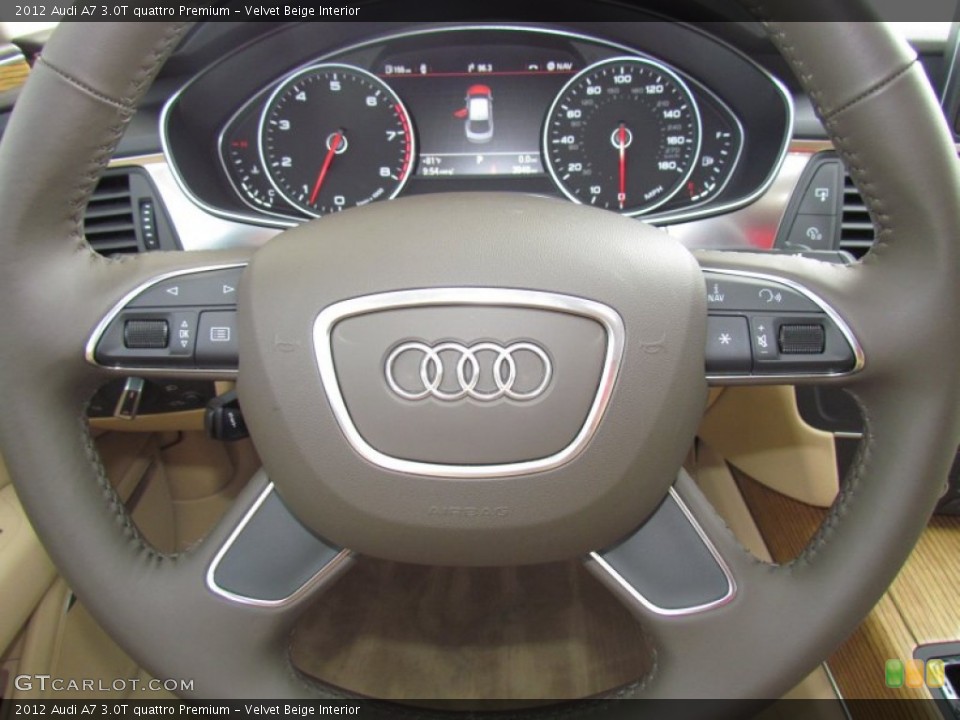 Velvet Beige Interior Steering Wheel for the 2012 Audi A7 3.0T quattro Premium #64726054