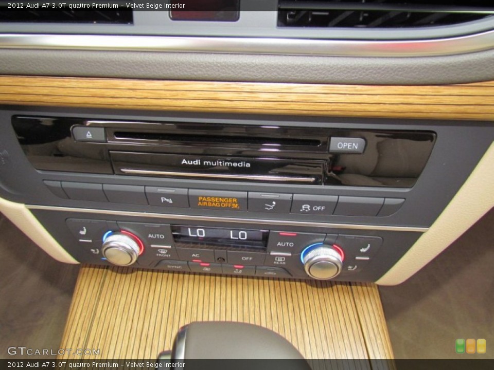 Velvet Beige Interior Controls for the 2012 Audi A7 3.0T quattro Premium #64726085