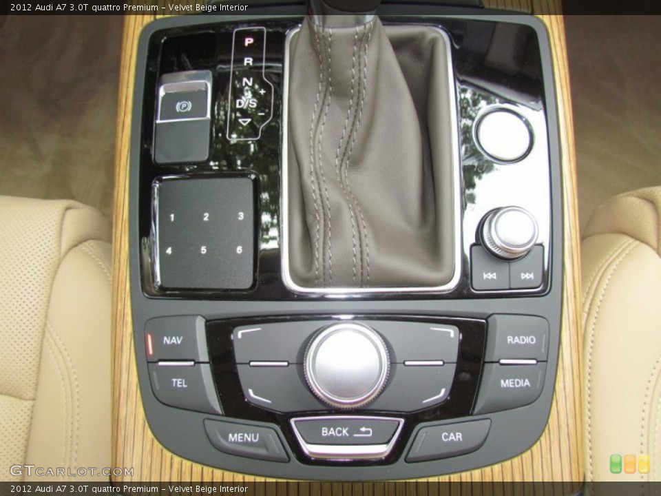 Velvet Beige Interior Controls for the 2012 Audi A7 3.0T quattro Premium #64726089