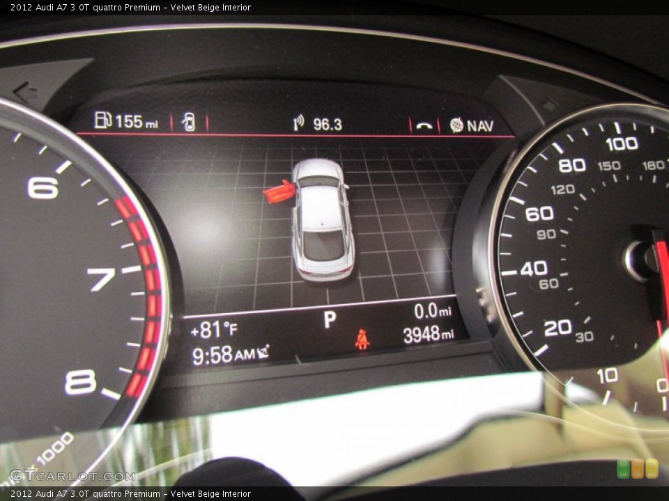 Velvet Beige Interior Gauges for the 2012 Audi A7 3.0T quattro Premium #64726179