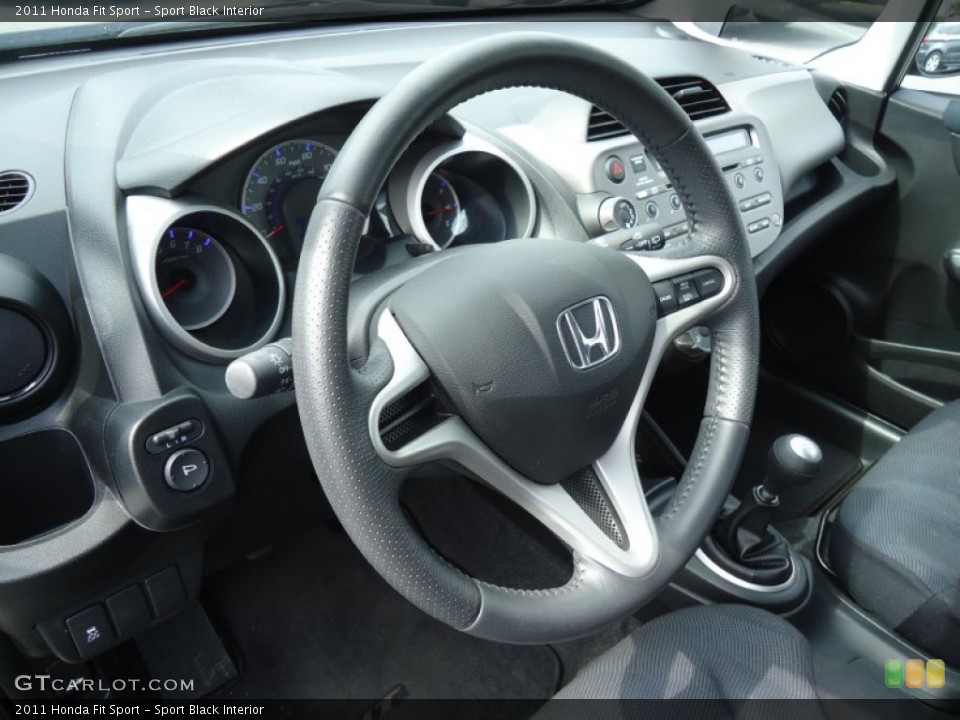 Sport Black Interior Steering Wheel for the 2011 Honda Fit Sport #64727994