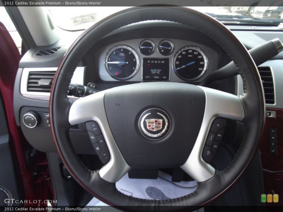 Ebony/Ebony Interior Steering Wheel for the 2012 Cadillac Escalade Premium #64730469