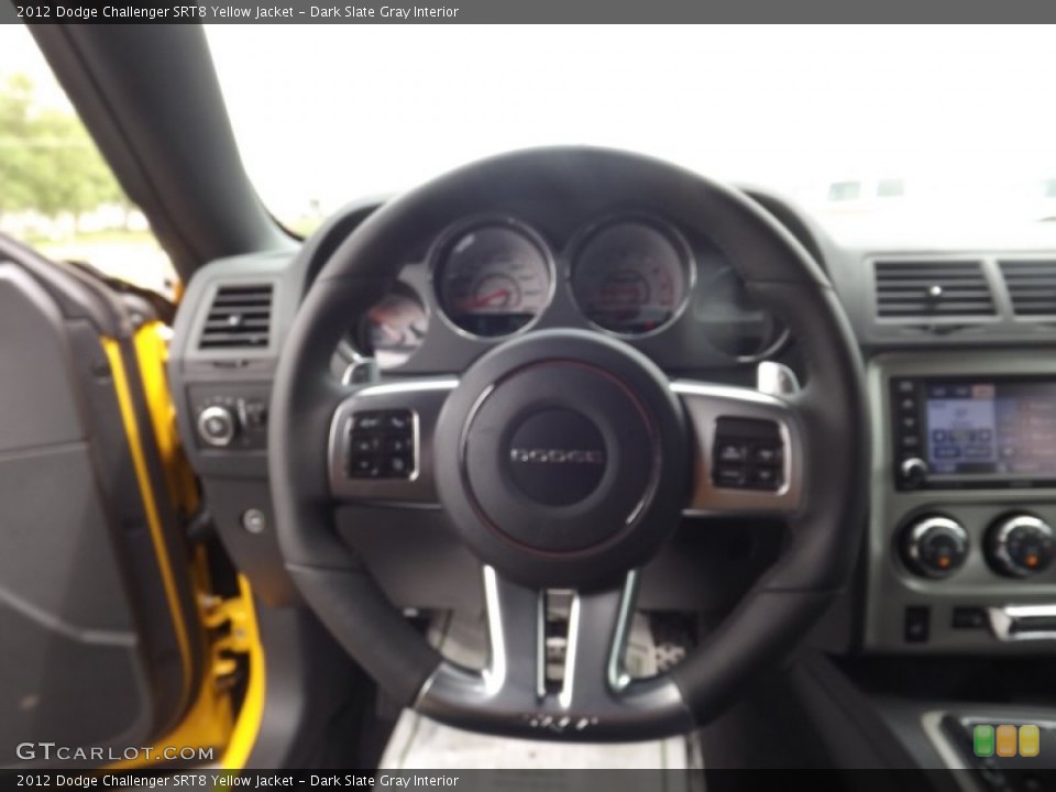 Dark Slate Gray Interior Steering Wheel for the 2012 Dodge Challenger SRT8 Yellow Jacket #64735704
