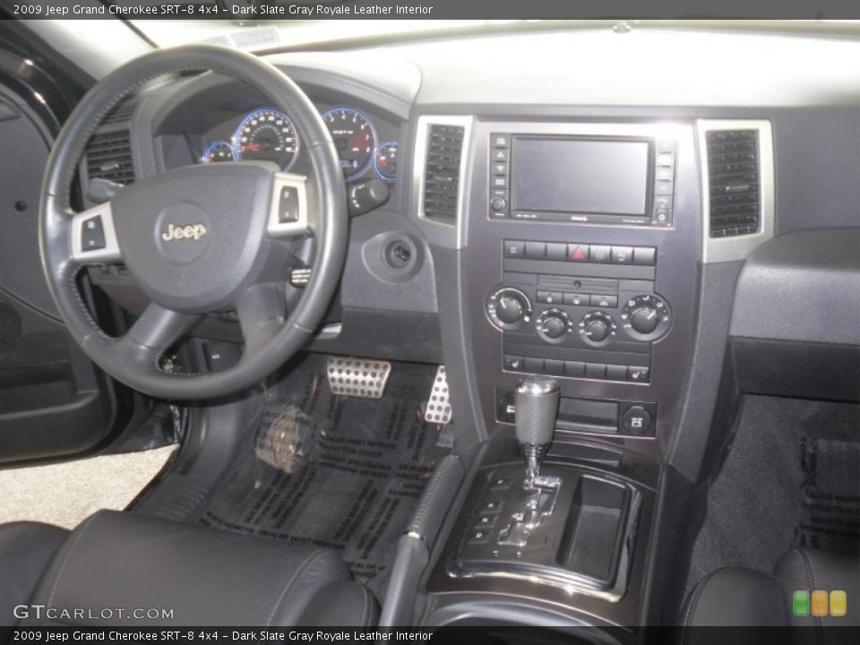 Dark Slate Gray Royale Leather Interior Dashboard for the 2009 Jeep Grand Cherokee SRT-8 4x4 #64737450