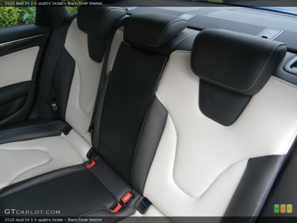 Black/Silver Interior Rear Seat for the 2010 Audi S4 3.0 quattro Sedan #64738479