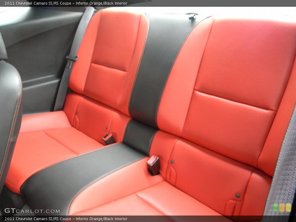 Inferno Orange/Black Interior Rear Seat for the 2011 Chevrolet Camaro SS/RS Coupe #64739460