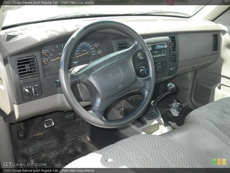Dark Slate Gray Interior Dashboard for the 2002 Dodge Dakota Sport Regular Cab #64741707