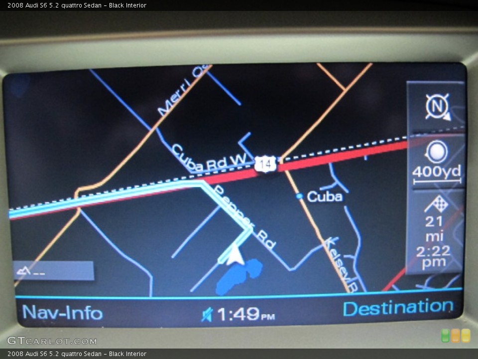 Black Interior Navigation for the 2008 Audi S6 5.2 quattro Sedan #64749756