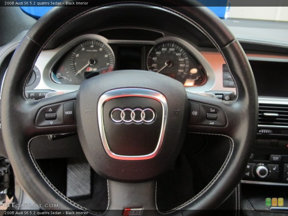 Black Interior Steering Wheel for the 2008 Audi S6 5.2 quattro Sedan #64749810