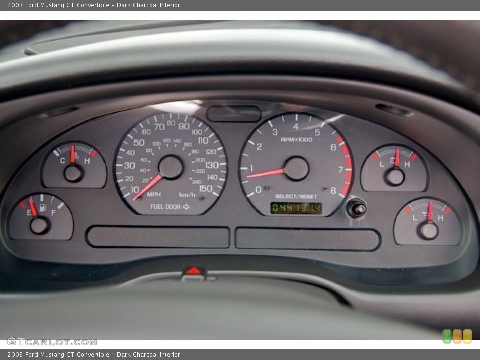 Dark Charcoal Interior Gauges for the 2003 Ford Mustang GT Convertible #64801905