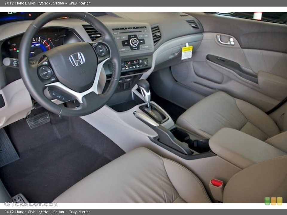 Gray Interior Prime Interior for the 2012 Honda Civic Hybrid-L Sedan #64802459