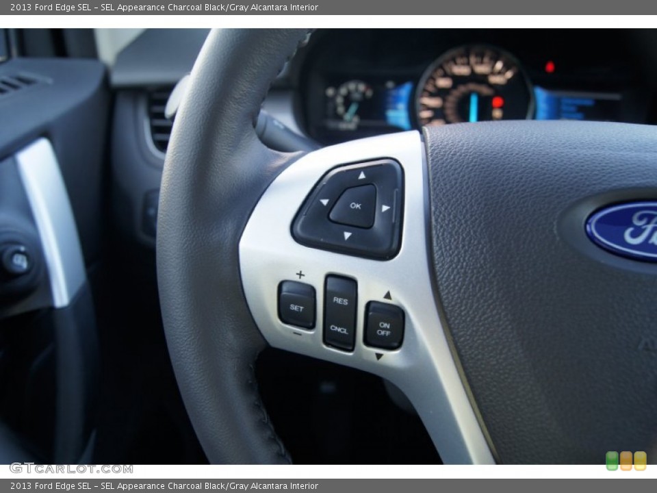 SEL Appearance Charcoal Black/Gray Alcantara Interior Controls for the 2013 Ford Edge SEL #64810411