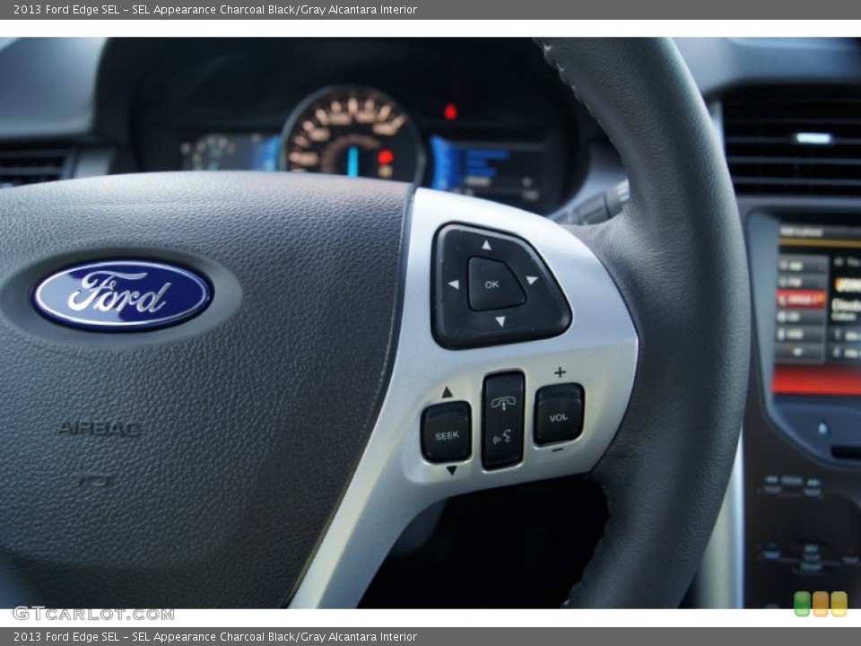 SEL Appearance Charcoal Black/Gray Alcantara Interior Controls for the 2013 Ford Edge SEL #64810417