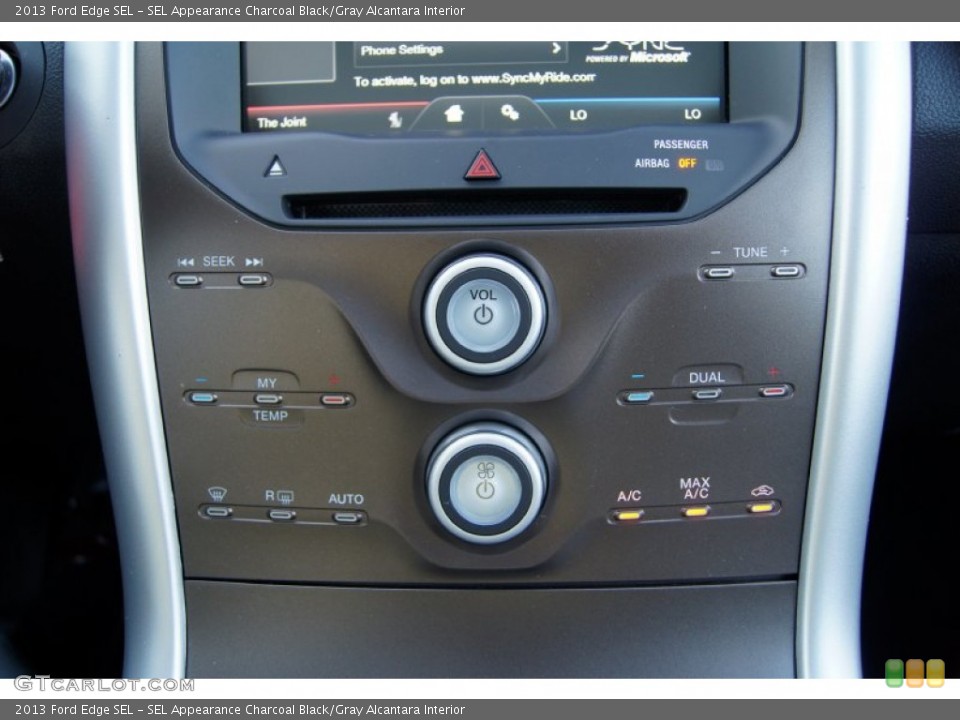 SEL Appearance Charcoal Black/Gray Alcantara Interior Controls for the 2013 Ford Edge SEL #64810445