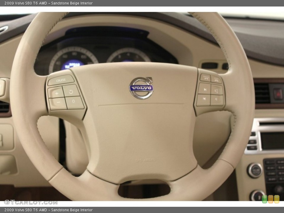 Sandstone Beige Interior Steering Wheel for the 2009 Volvo S80 T6 AWD #64812659