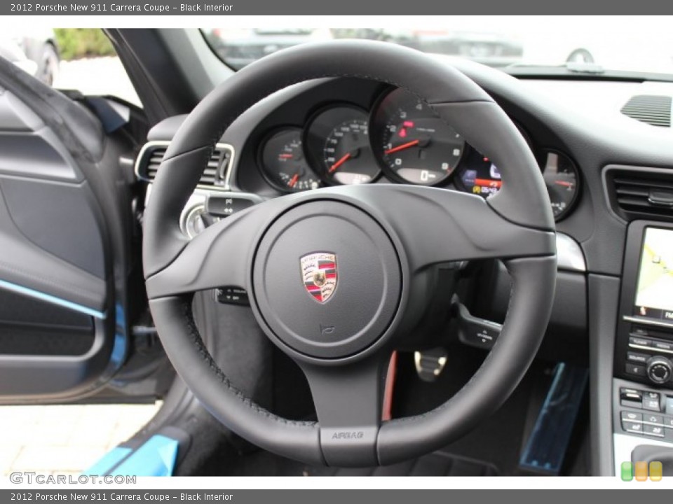 Black Interior Steering Wheel for the 2012 Porsche New 911 Carrera Coupe #64814888