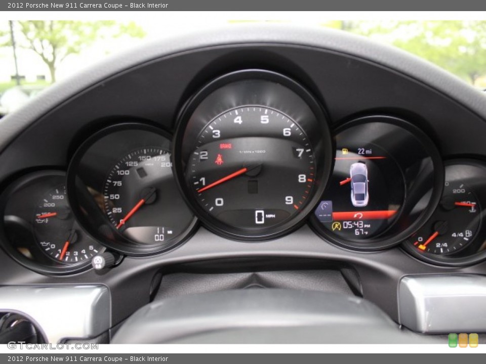 Black Interior Gauges for the 2012 Porsche New 911 Carrera Coupe #64814891