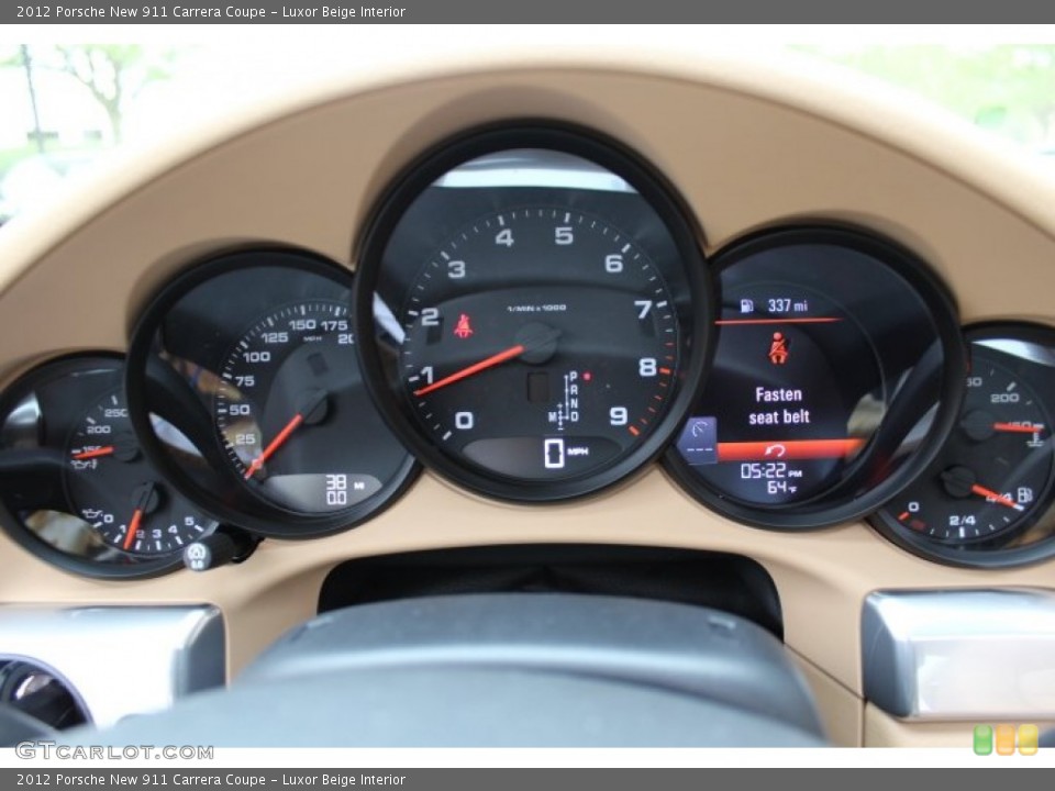 Luxor Beige Interior Gauges for the 2012 Porsche New 911 Carrera Coupe #64815410