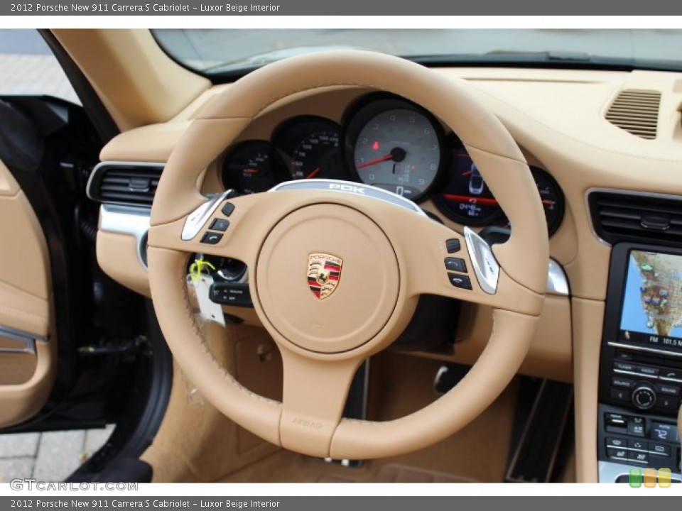 Luxor Beige Interior Steering Wheel for the 2012 Porsche New 911 Carrera S Cabriolet #64815698