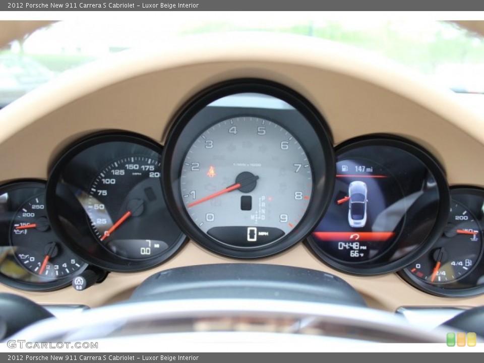 Luxor Beige Interior Gauges for the 2012 Porsche New 911 Carrera S Cabriolet #64815707