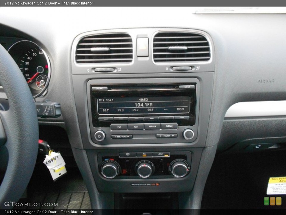 Titan Black Interior Controls for the 2012 Volkswagen Golf 2 Door #64834558
