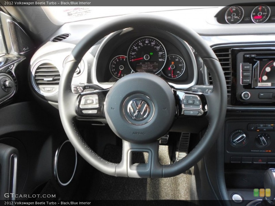 Black/Blue Interior Steering Wheel for the 2012 Volkswagen Beetle Turbo #64836112