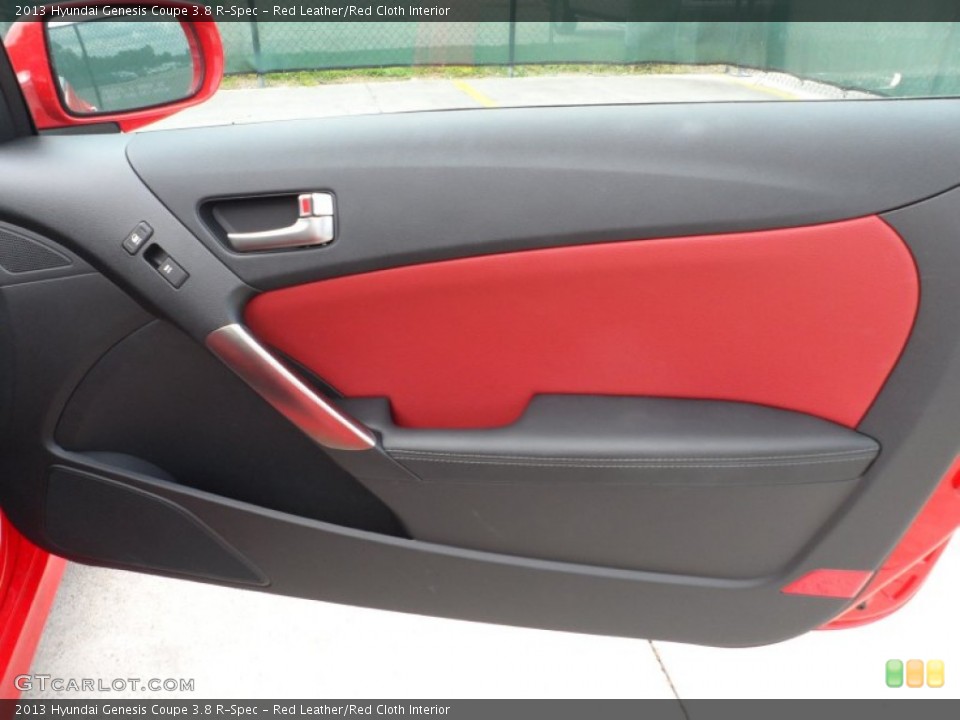 Red Leather/Red Cloth Interior Door Panel for the 2013 Hyundai Genesis Coupe 3.8 R-Spec #64853354