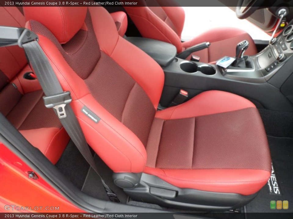 Red Leather/Red Cloth Interior Front Seat for the 2013 Hyundai Genesis Coupe 3.8 R-Spec #64853372