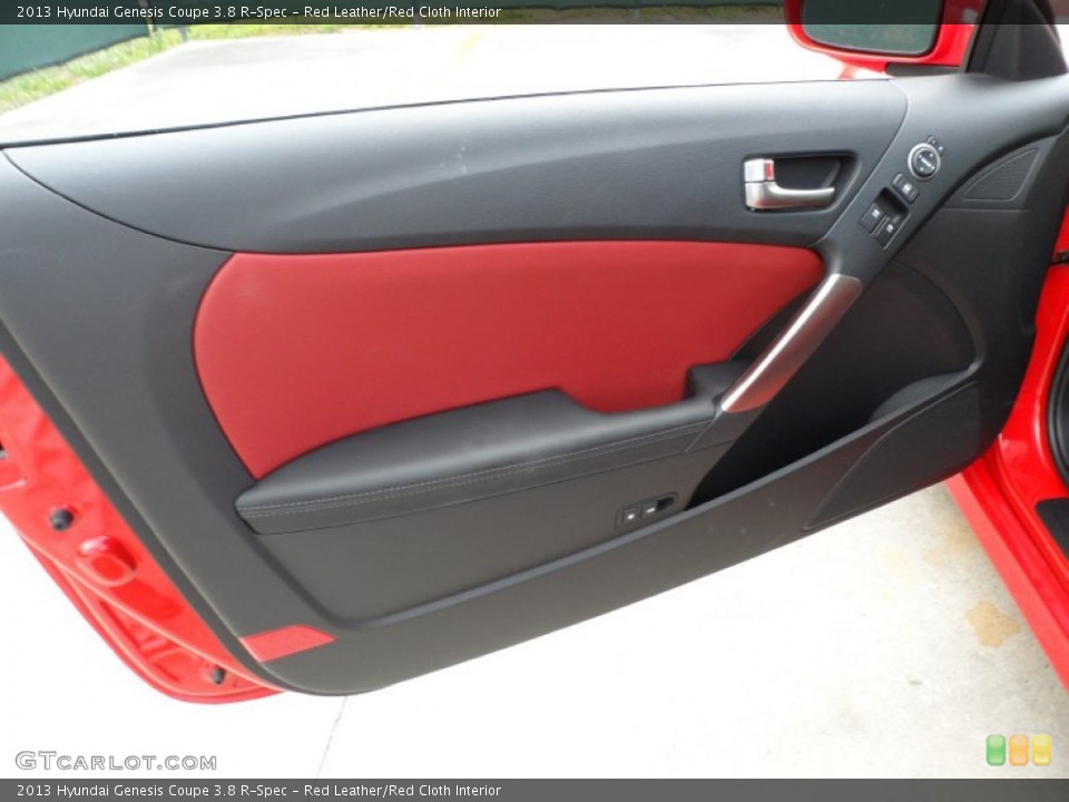 Red Leather/Red Cloth Interior Door Panel for the 2013 Hyundai Genesis Coupe 3.8 R-Spec #64853396