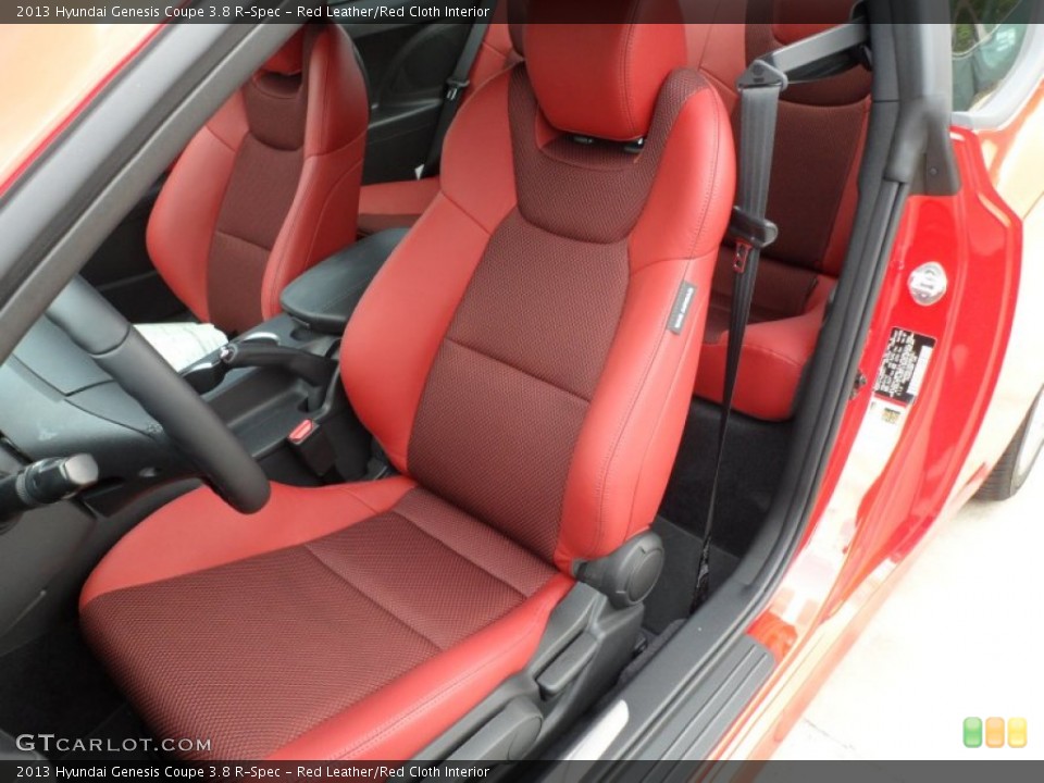 Red Leather/Red Cloth Interior Front Seat for the 2013 Hyundai Genesis Coupe 3.8 R-Spec #64853404