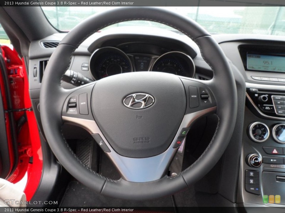 Red Leather/Red Cloth Interior Steering Wheel for the 2013 Hyundai Genesis Coupe 3.8 R-Spec #64853465