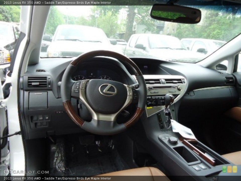 Saddle Tan/Espresso Birds Eye Maple Interior Dashboard for the 2013 Lexus RX 350 AWD #64877081