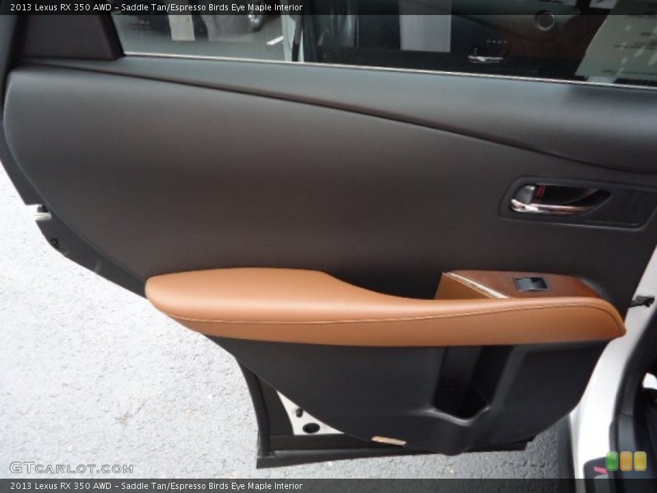 Saddle Tan/Espresso Birds Eye Maple Interior Door Panel for the 2013 Lexus RX 350 AWD #64877087