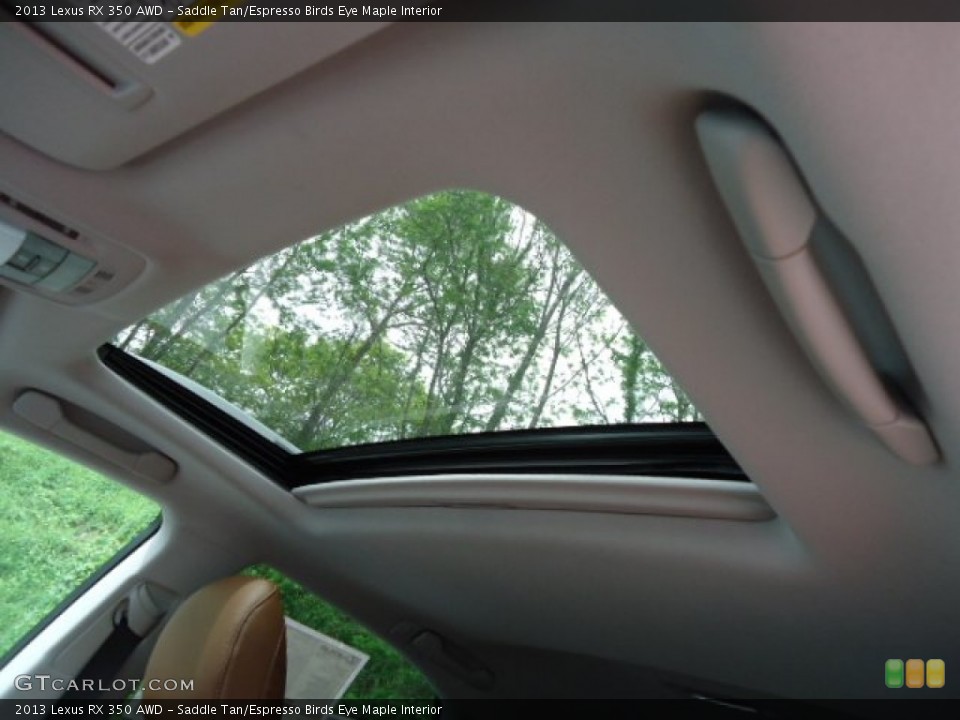 Saddle Tan/Espresso Birds Eye Maple Interior Sunroof for the 2013 Lexus RX 350 AWD #64877111