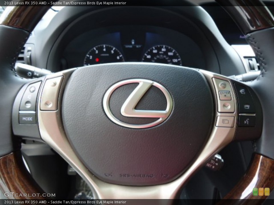 Saddle Tan/Espresso Birds Eye Maple Interior Steering Wheel for the 2013 Lexus RX 350 AWD #64877117