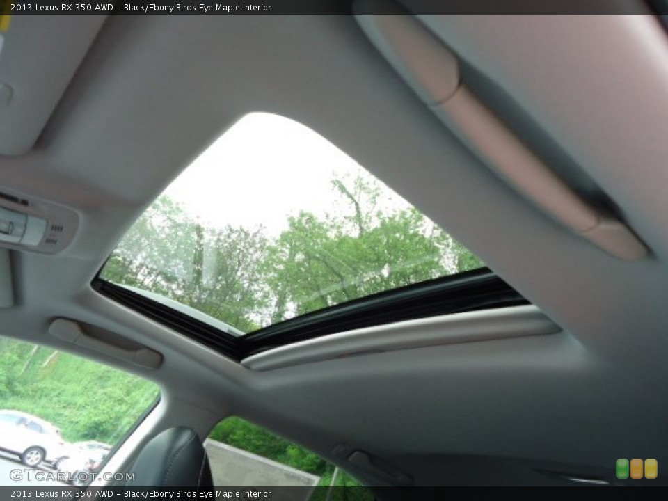 Black/Ebony Birds Eye Maple Interior Sunroof for the 2013 Lexus RX 350 AWD #64877273