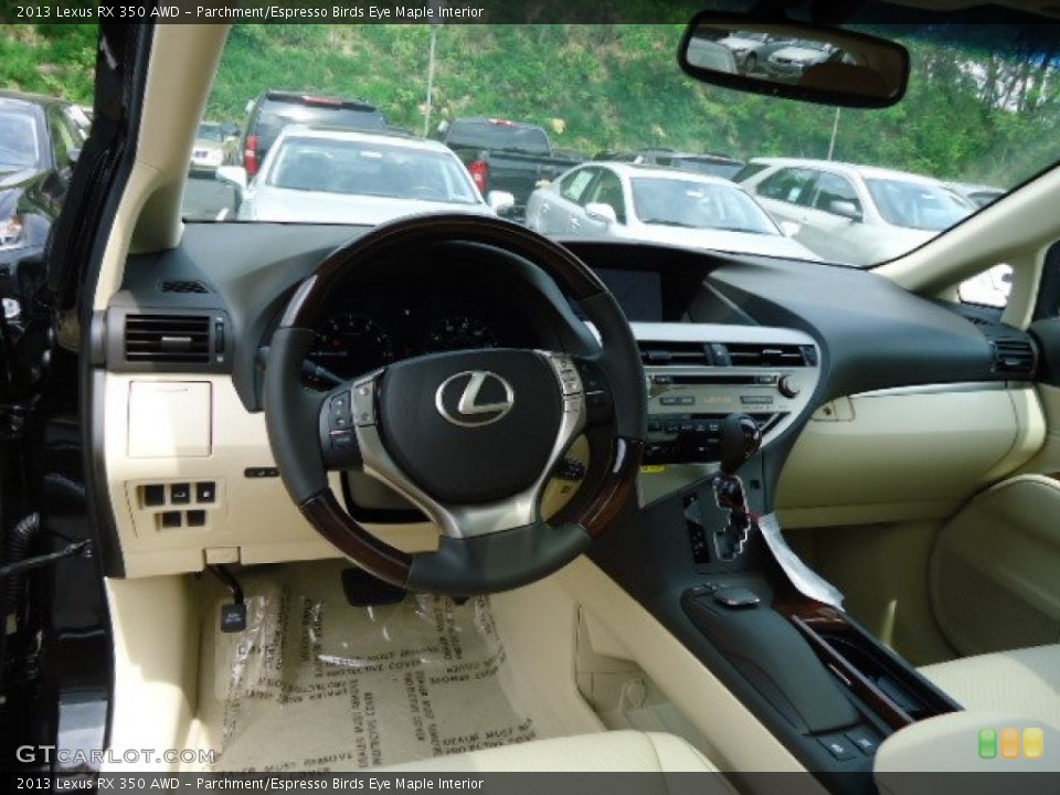 Parchment/Espresso Birds Eye Maple Interior Dashboard for the 2013 Lexus RX 350 AWD #64877563