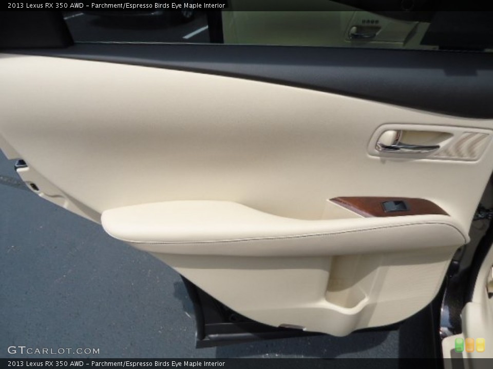 Parchment/Espresso Birds Eye Maple Interior Door Panel for the 2013 Lexus RX 350 AWD #64877571