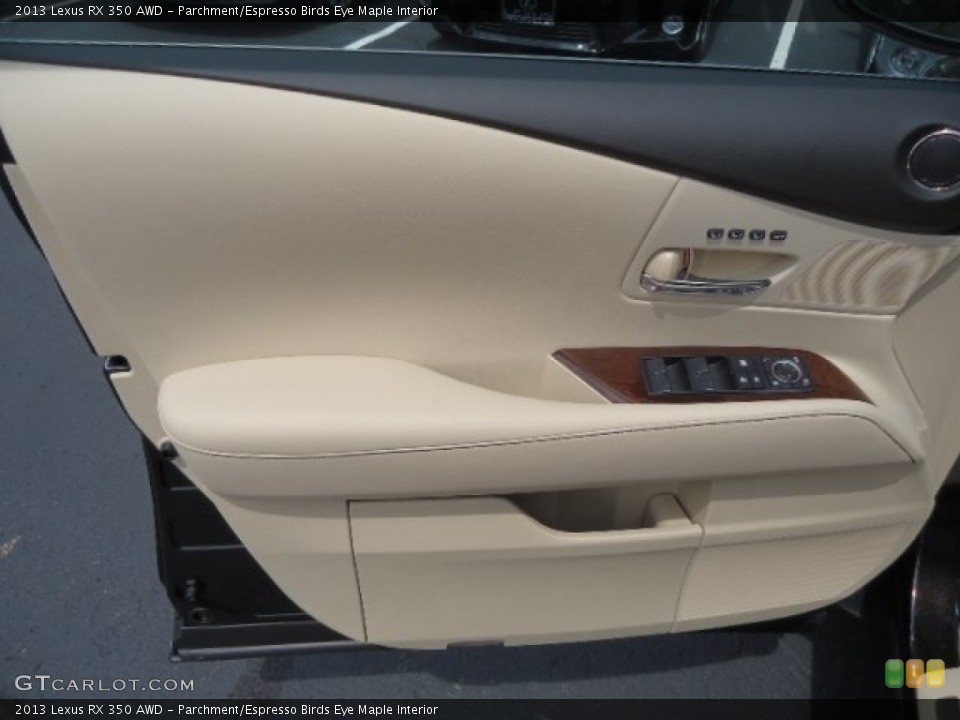 Parchment/Espresso Birds Eye Maple Interior Door Panel for the 2013 Lexus RX 350 AWD #64877581
