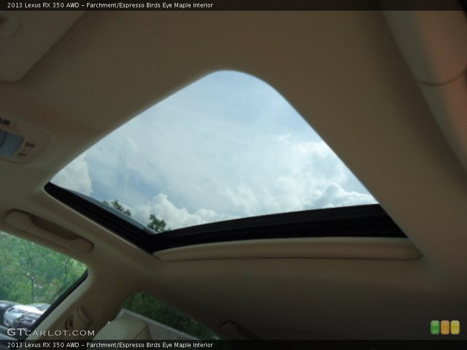 Parchment/Espresso Birds Eye Maple Interior Sunroof for the 2013 Lexus RX 350 AWD #64877594
