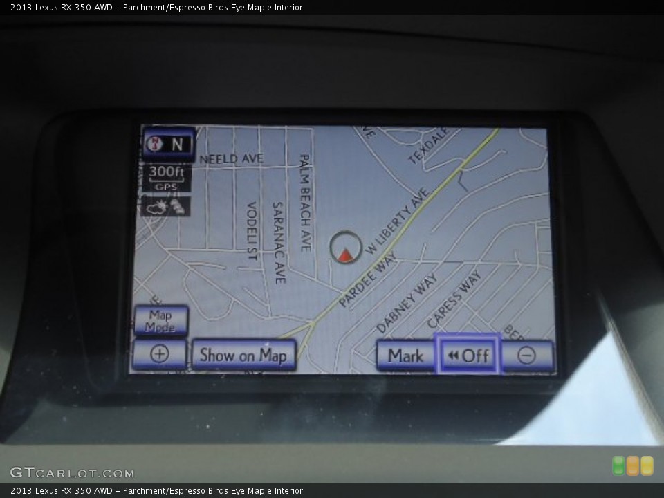 Parchment/Espresso Birds Eye Maple Interior Navigation for the 2013 Lexus RX 350 AWD #64877600