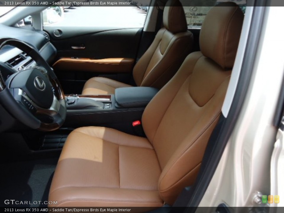 Saddle Tan/Espresso Birds Eye Maple Interior Photo for the 2013 Lexus RX 350 AWD #64878188