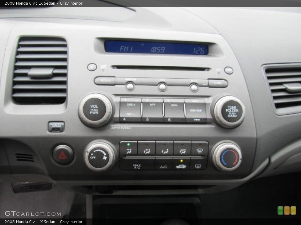 Gray Interior Controls for the 2008 Honda Civic LX Sedan #64881065